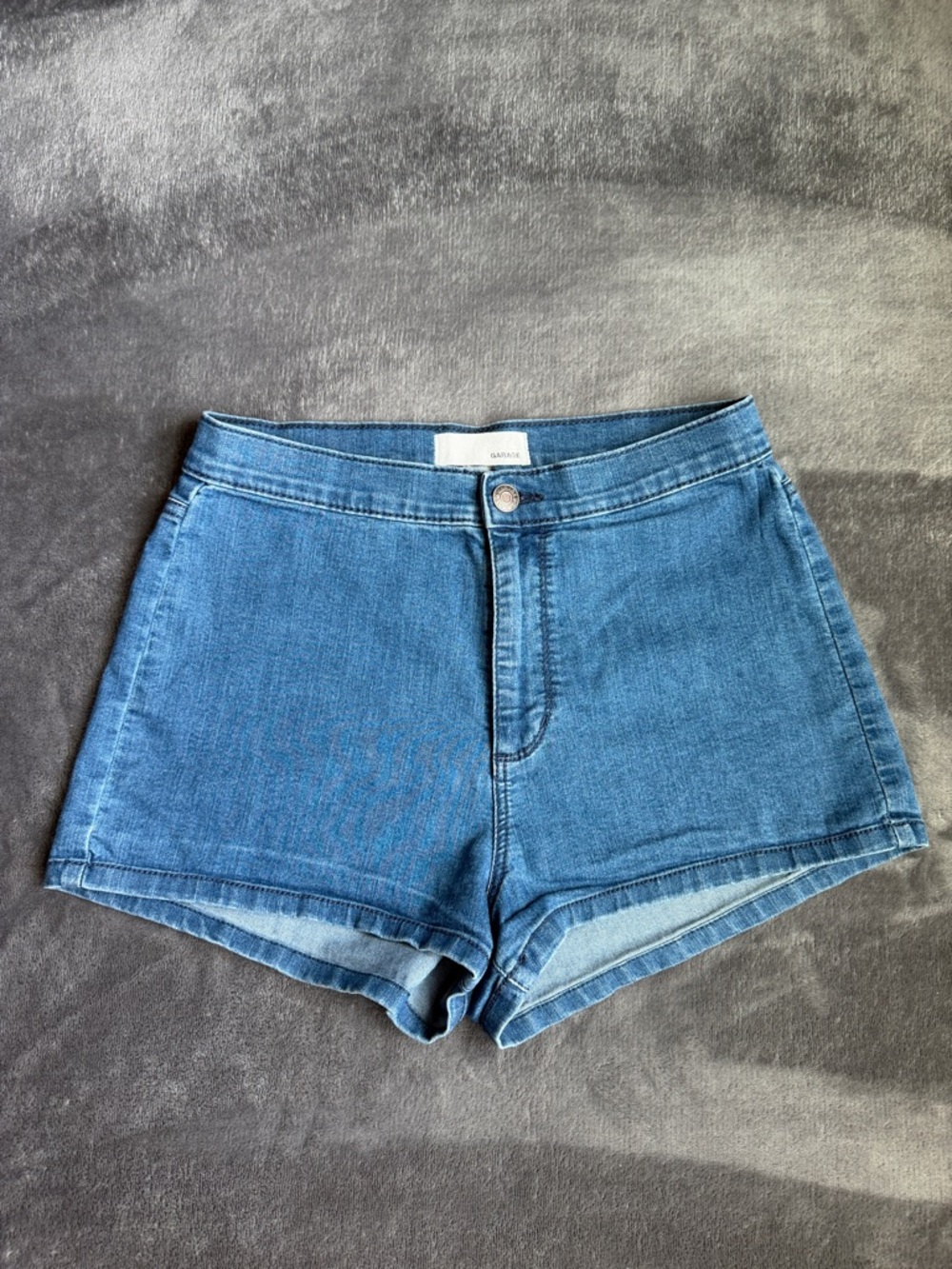 Garage Blue High-Rise Denim Shorts